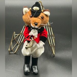 Kurt Adler tally ho ho ho 1987 Fox 9” ornament, fox hunt, Christmas